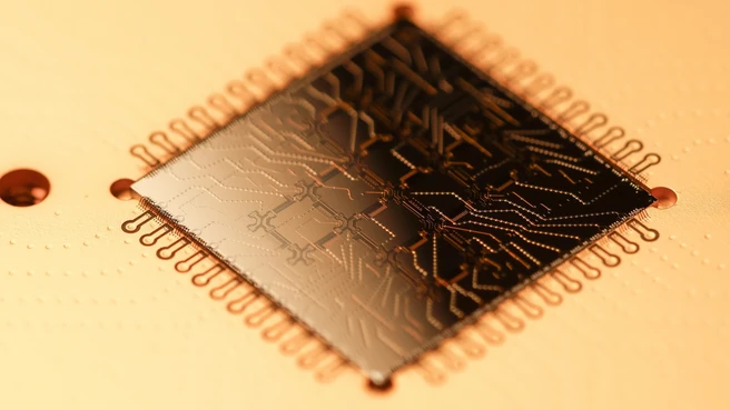 Closeup photo of a computer chip