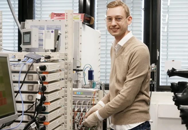 Color photo of a researcher in a laboratory